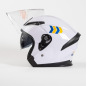 Iron Riding Helmet Half Helmet, Riding Helmet White Duty Protection Helmet Traffic Patrol